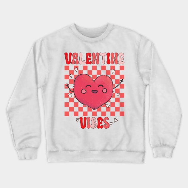 Groovy Valentine Vibes Valentines Day Crewneck Sweatshirt by jexershirts